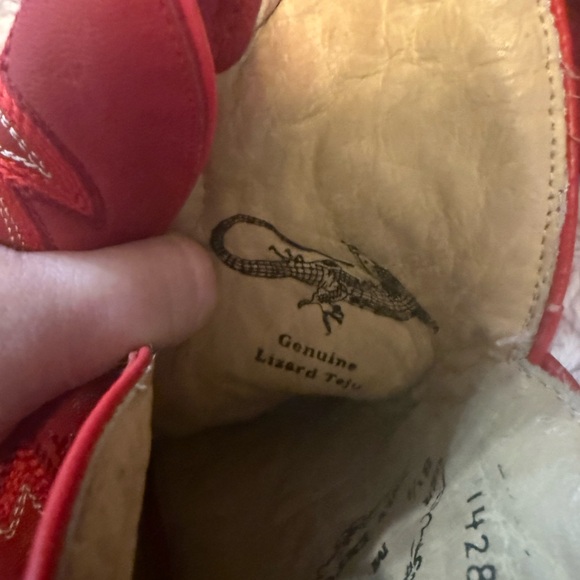 Red Western Real Exotic Leather Cowboy Boots! - Picture 3 of 14